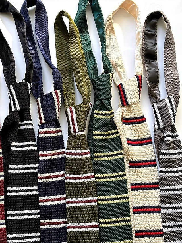 Neck Tie Stylish Woven Stripe - Christmas Men's Knit