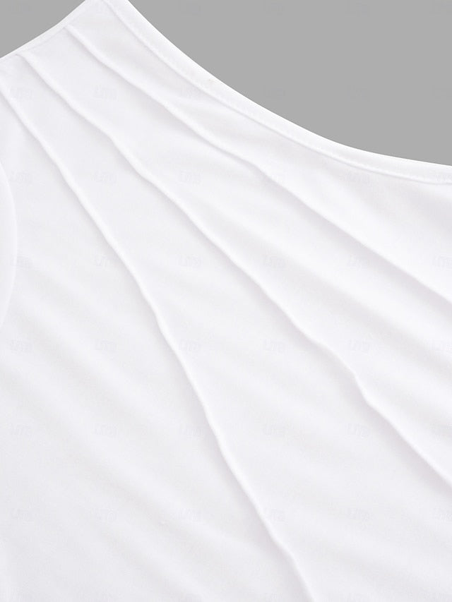 Women's Camisole Tank Top Sleeveless Round Neck White