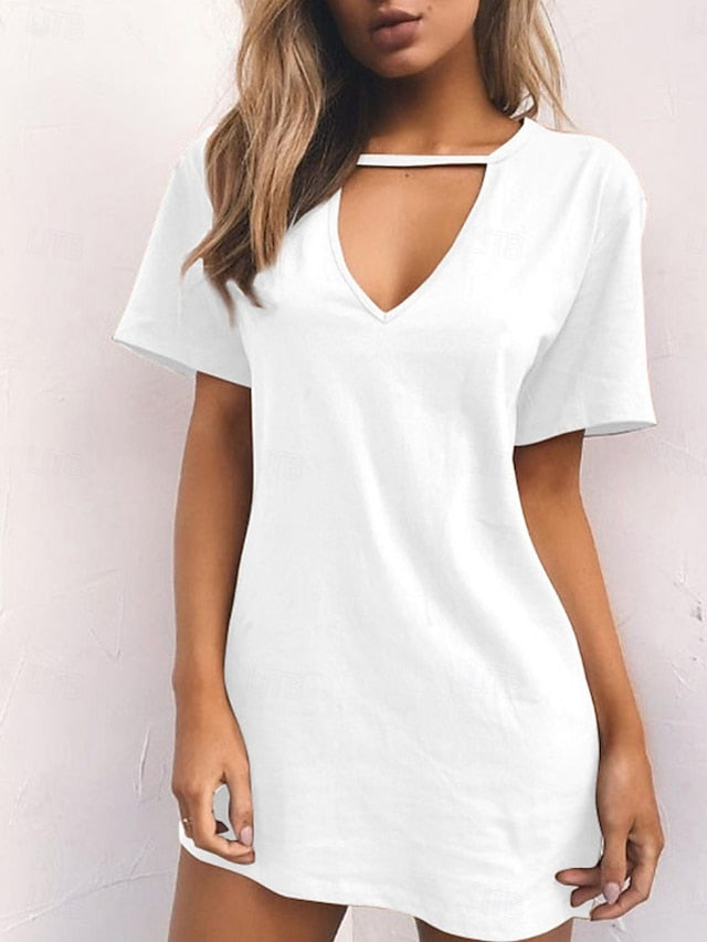 Women's Mini Dress T Shirt Dress Tee Dress Summer Dress
