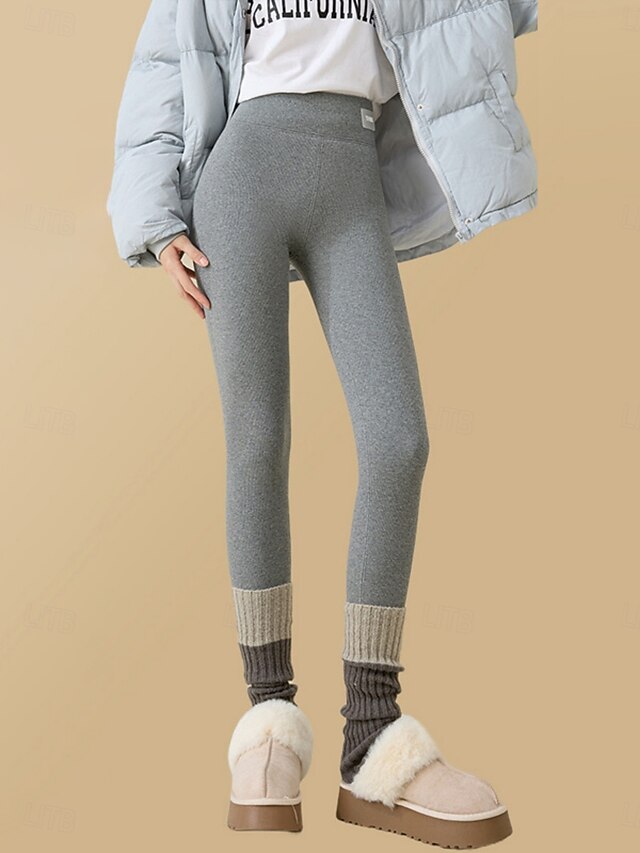 Women's Fleece Lined Leggings Fleece Pants Leggings Fashion