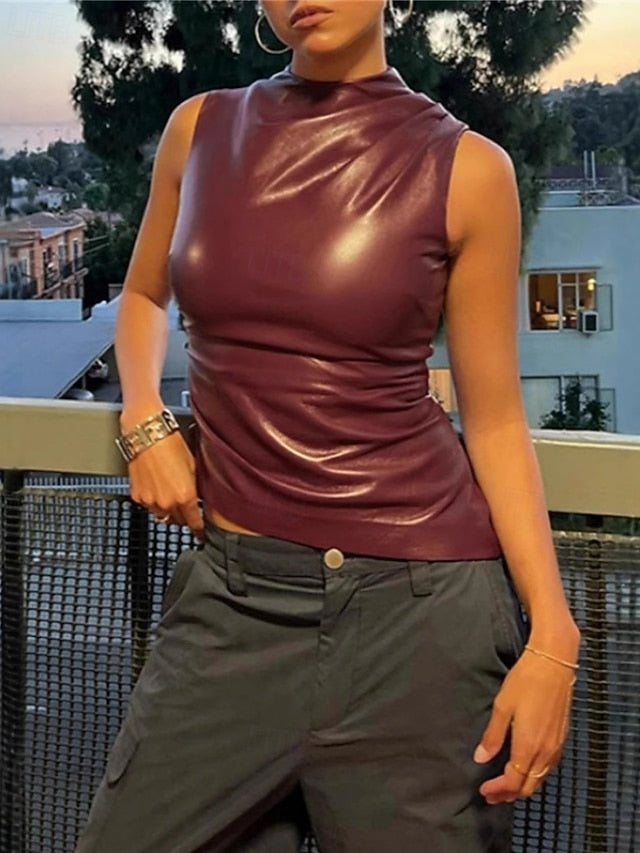 Women's Tank Top Camisole Tank Top Ruched Plain Vintage