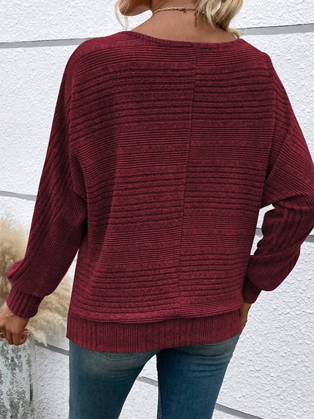 Women's Texture Blouse Blouse Plain Modern Casual Long