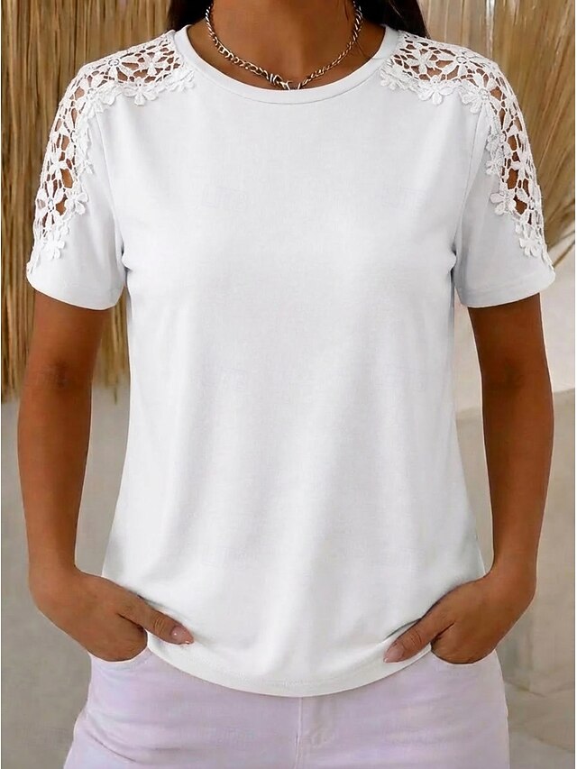 Women's Blouse Lace Tops Lace Plain Vintage Stylish Modern