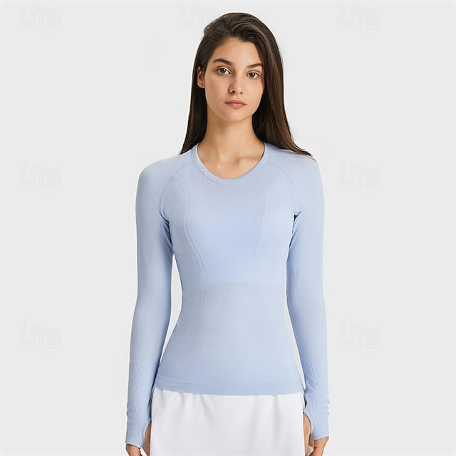 Women's Sports shirts pilates top Sports Top Crew Neckline