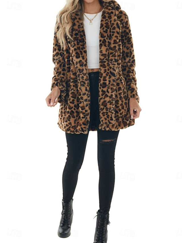 Patchwork Women's with Warm Winter Breathable Pockets Coat