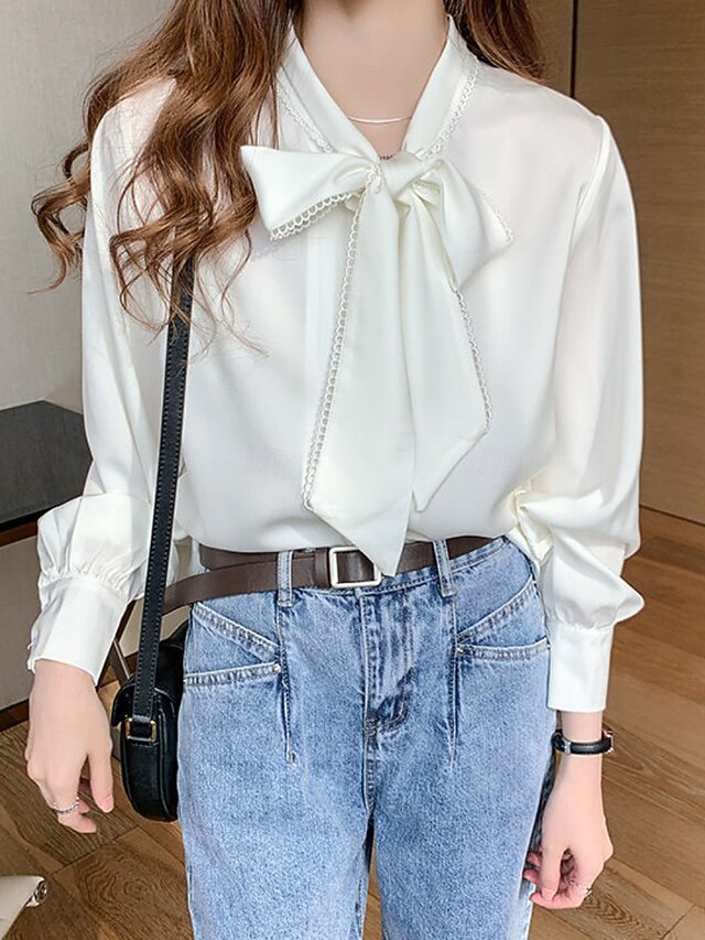 Women's Shirt Blouse Chiffon Tops Ruched Plain Stylish