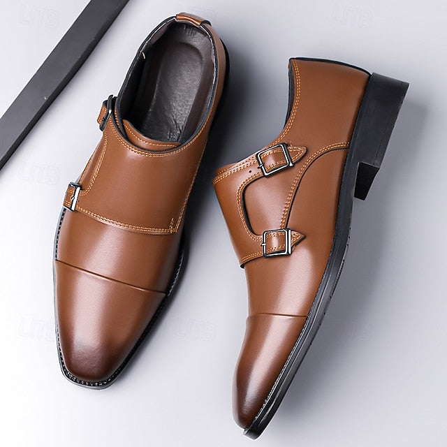 Monk Leather Double – Men's Strap Shoes Elegant