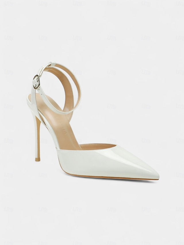 Women's - Heels Patent Leather Nude Slingback Stiletto