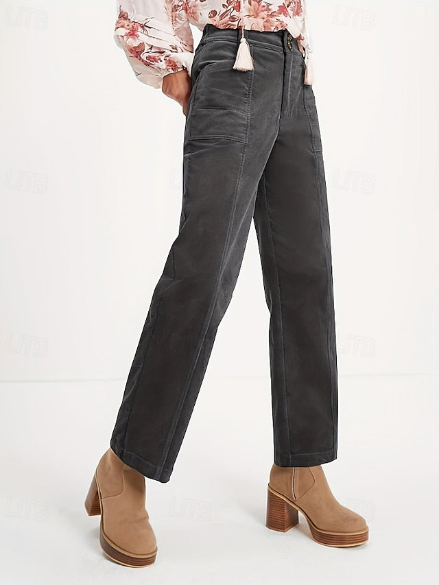 Women's Chinos Straight Casual Full Length Medium Waist