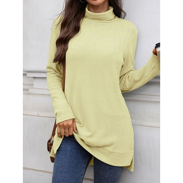 Women's Blouse Solid Color Stylish Casual Long Sleeve