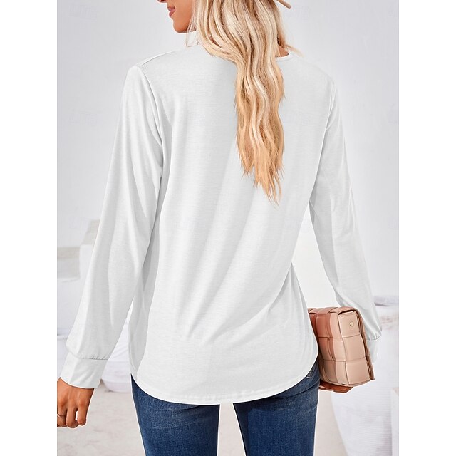 Women's Blouse Ruched Solid Color Daily Stylish Casual Long