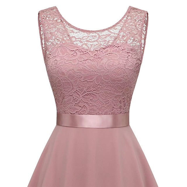 Women's Cocktail Party Dress Lace Dress Swing Dress Long