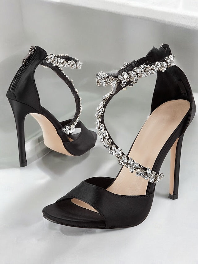 – Heels Stiletto Women's Elegant Rhinestone-Embellished