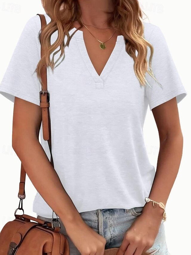 Women's T Shirt Tee Top Plain Fashion Classic Casual Short