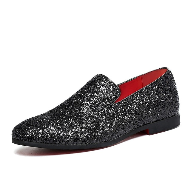 Slip-On Silver Men's and Glitter Loafers Design with