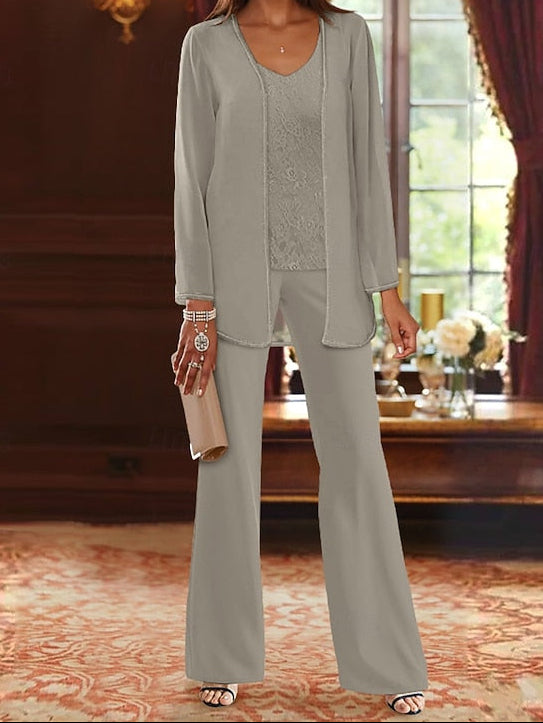 Piece Formal Bride 3 Beach Mother Wedding of the Pantsuit