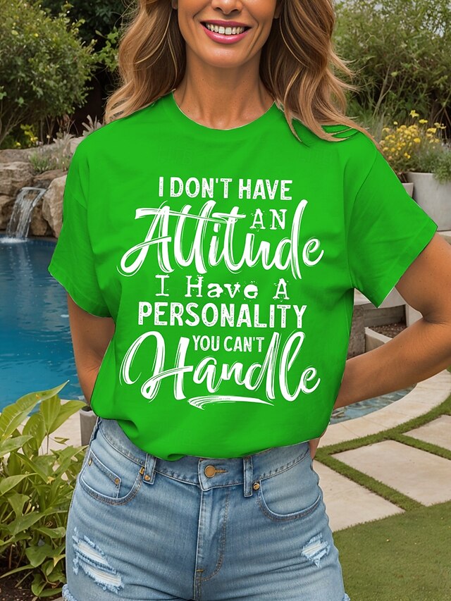 Women's T Shirt Print Graphic Letter Vintage Stylish