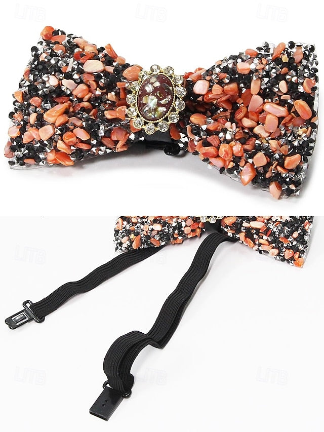 Bow Men's – Luxury Strap Tie Gemstone with Adjustable