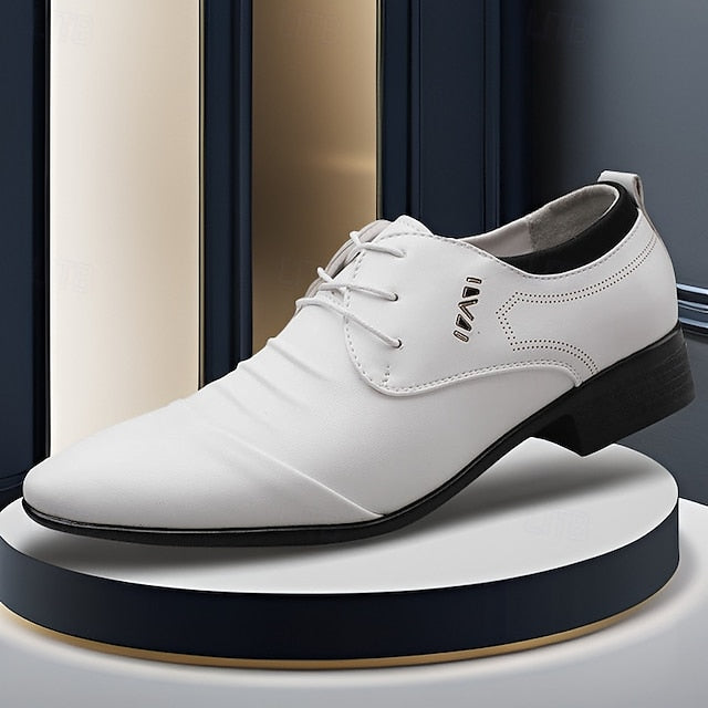 Shoes Elegant - Formal White Lace-Up Men's for
