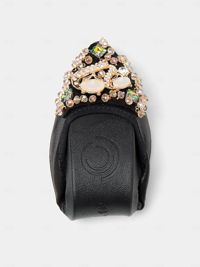 Foldable Rhinestone Flats Ballet with Black Women's