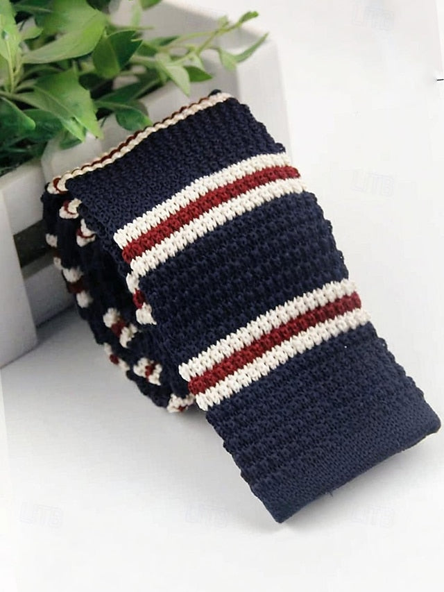 Neck Tie Stylish Woven Stripe - Christmas Men's Knit