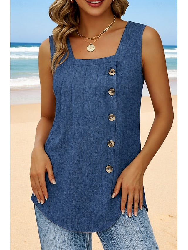 Women's Camisole Tank Top Sleeveless Round Neck