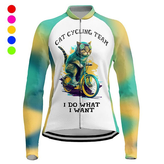 Women's Cycling Jersey Graphic Long Sleeve Bike Jersey Top