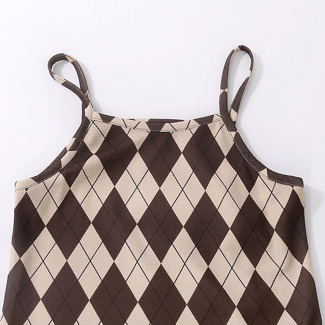 Color Block Pieces Long Girls' Suits Set Dress Kids 2