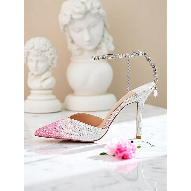 Crystal with - Women's Heels Gradient Stiletto Slingback