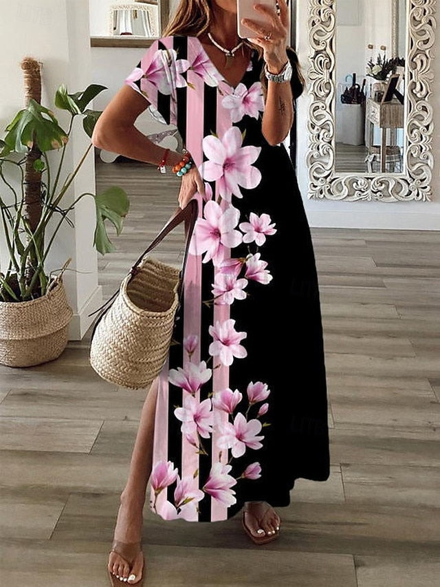 Women's Maxi Dress T Shirt Dress Tee Dress Sundress A Line