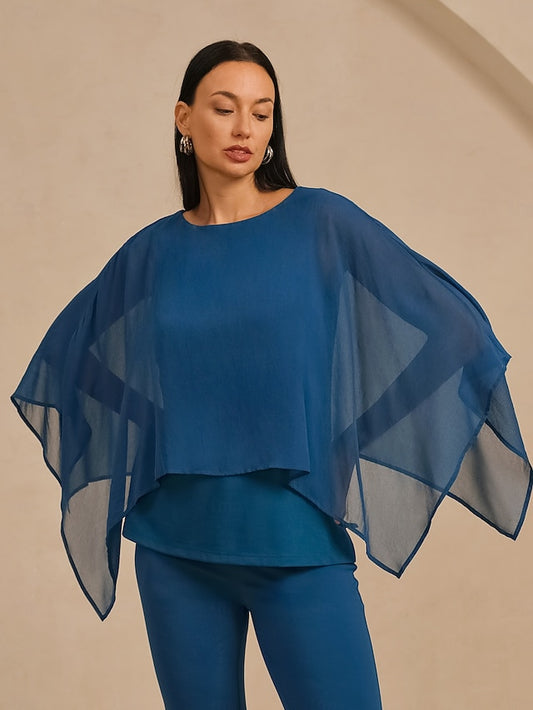 Women's Cape Top Elegant Stylish Luxurious Modal Chiffon