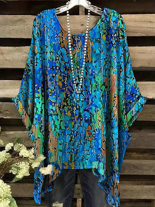 Women's Blouse Asymmetric Graphic Geometric Vintage Daily