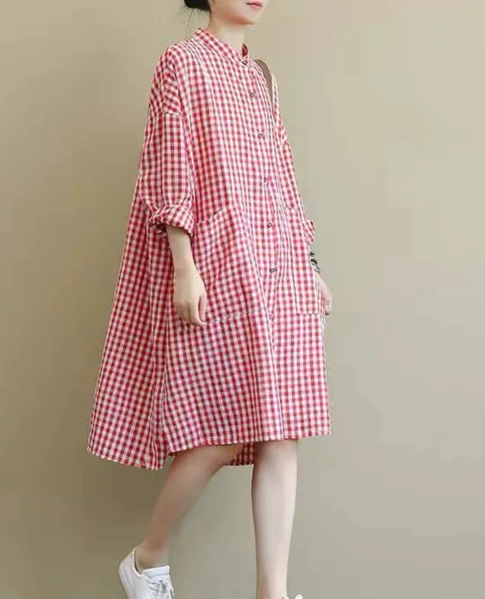 Cotton Black White Plaid Shirts