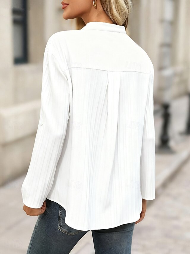 Women's Shirt Casual Shirt Blouse Buttons Plain Stylish