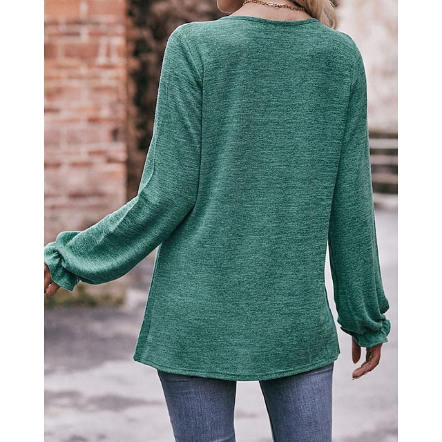 Women's Pullover Shirt Casual Tops Long Sleeve Top
