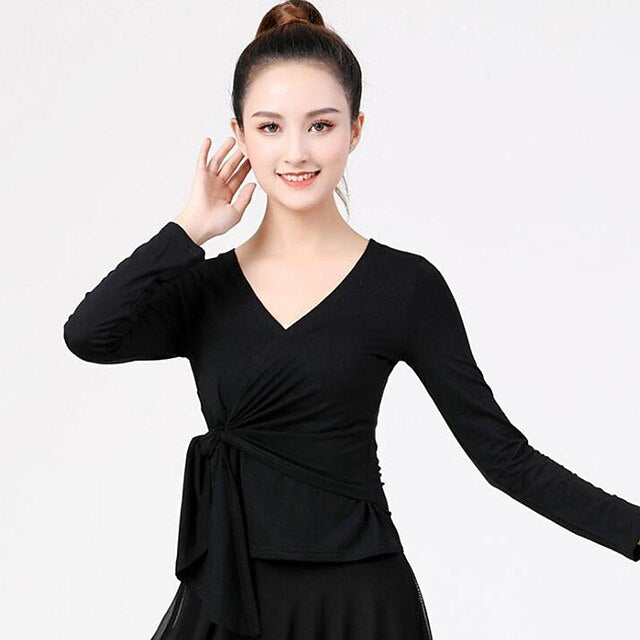 Ballroom Dance Activewear Top Cinch Cord Solid Women's