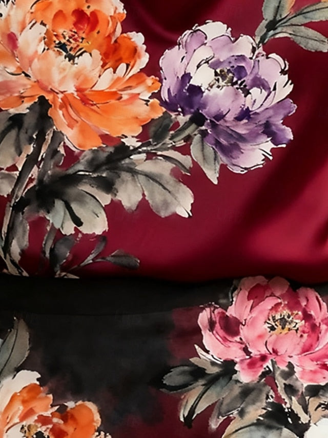 Women's Shirt Print Draped Floral Elegant Stylish Casual