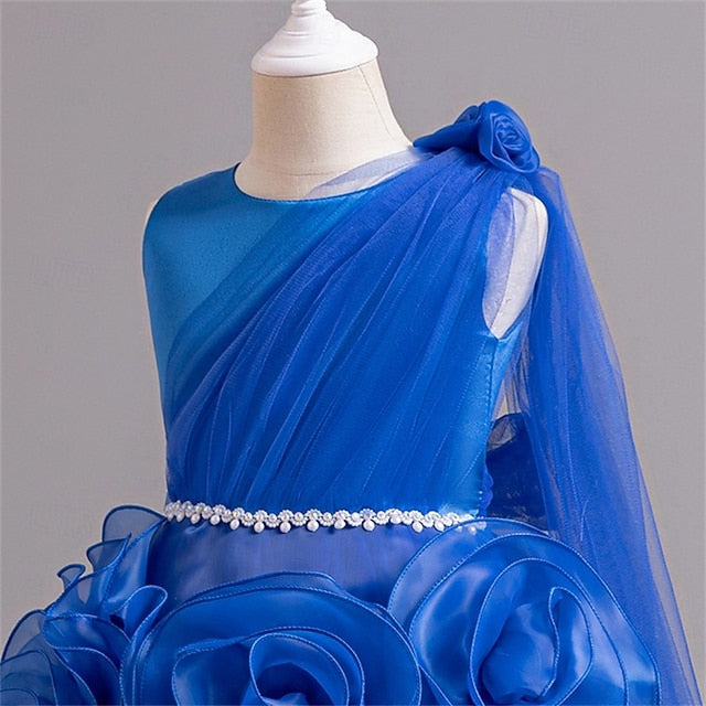 Girls' Party Cosplay Color Dress Solid Kids