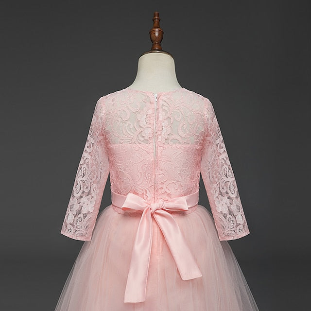Girl 3-13 Lace Flower Prom Years Princess Dress Kids