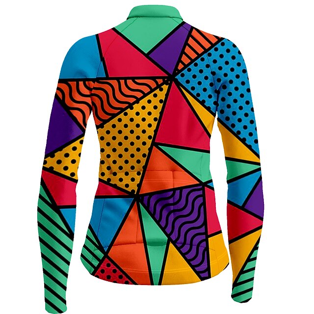Women's Cycling Jersey Geometric Geometry Funny Long Sleeve