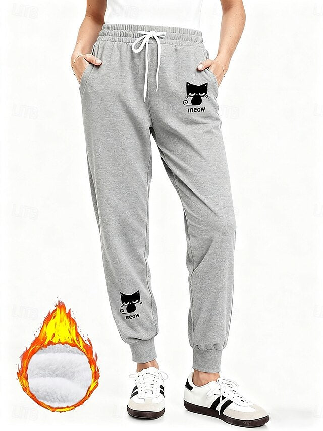 Women's Sweatpants Fleece Pants Joggers Down Pants Vintage