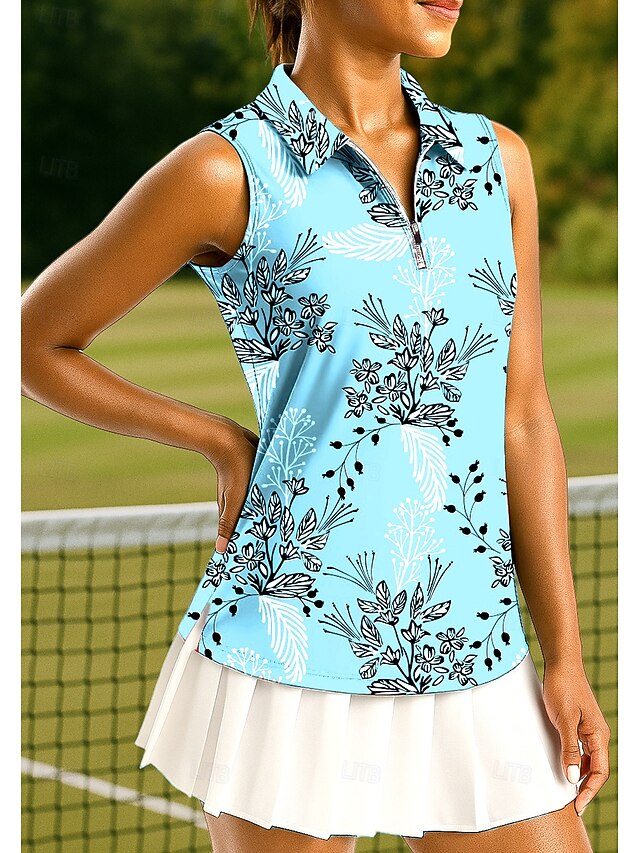 Women's Plants Floral Botanical Tops Sport Shirt Golf Polo
