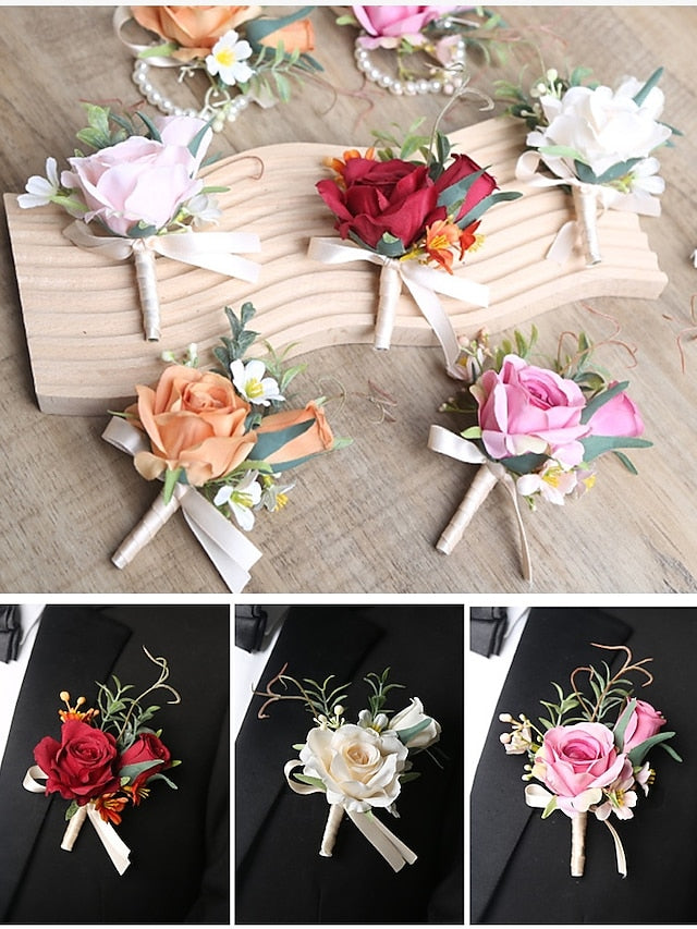 Elegant – Wedding and Wrist Artificial Corsage Boutonniere