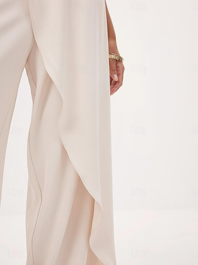 Women's Culottes Wide Leg Asymmetric Belted Full Length