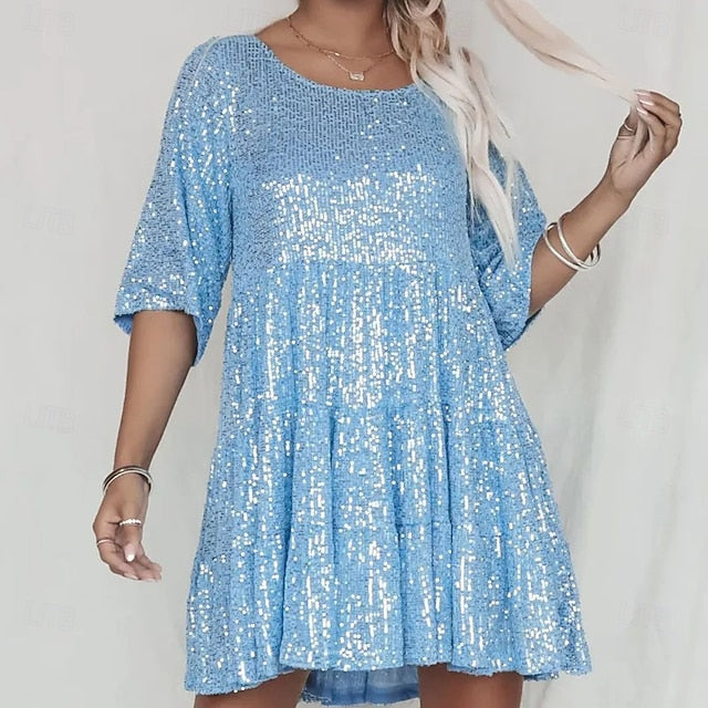 Women's Mini Dress Sequin Dress Cocktail Dress Elegant