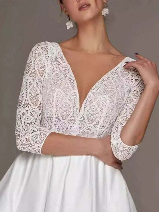 Mother the Simple Neck Tea Elegant Dress of A-Line V Bride