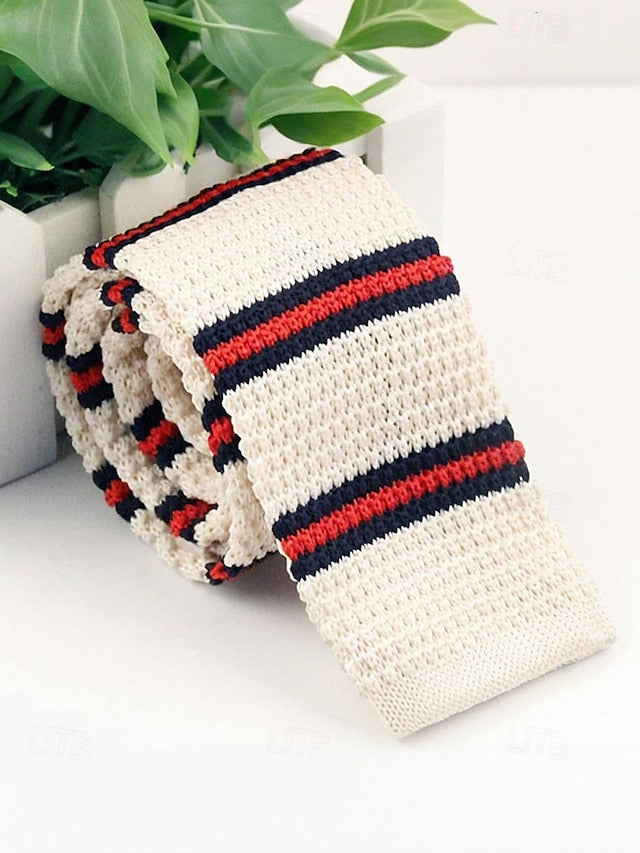 Neck Tie Stylish Woven Stripe - Christmas Men's Knit