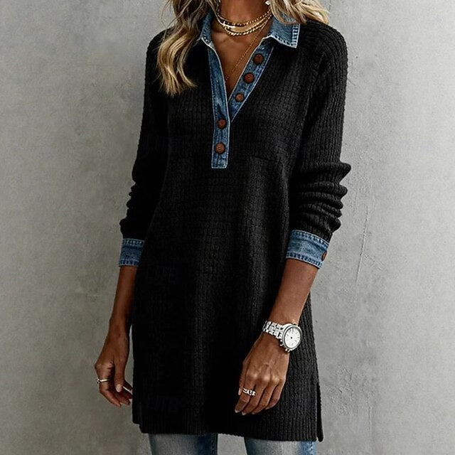 Women's Textured Pullover Sweatshirt Pullover Plain Elegant
