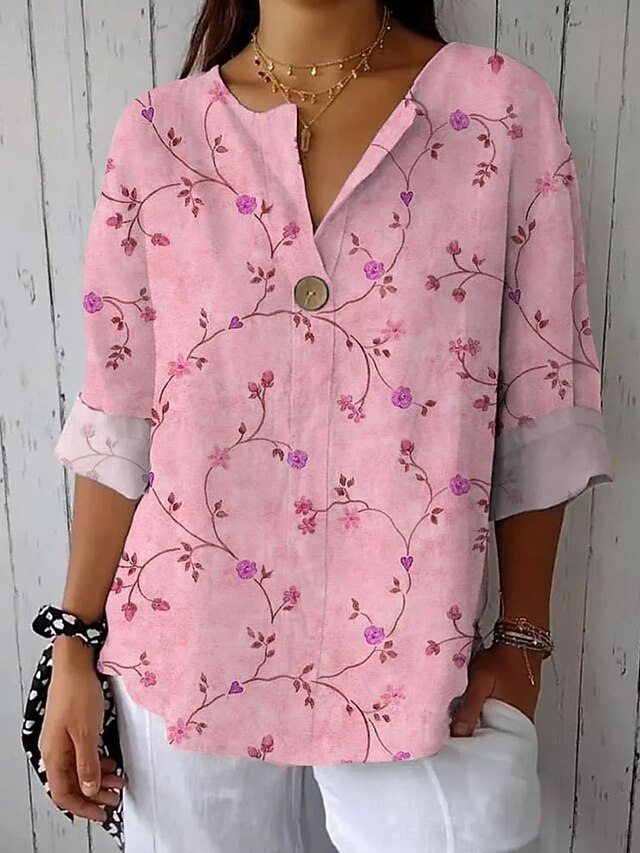 Women's Blouse Print Floral Graphic Vintage Stylish Modern