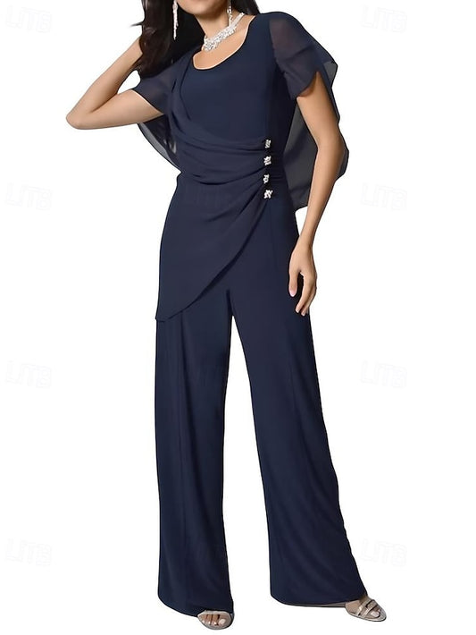 Dress Pantsuit of Jumpsuit Cape Mother / Bride the Elegant
